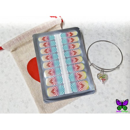 Rainbow Heart Bracelet Gift Set